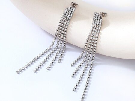 Set pulsera y aretes 10cm. pedrería blanca