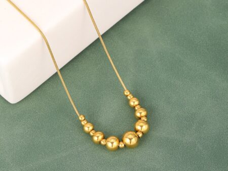 Set dorado collar y argollitas bolitas degradé