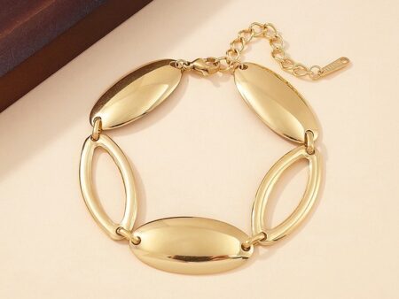 Pulsera dorada eslabones ovalados 1.4cm