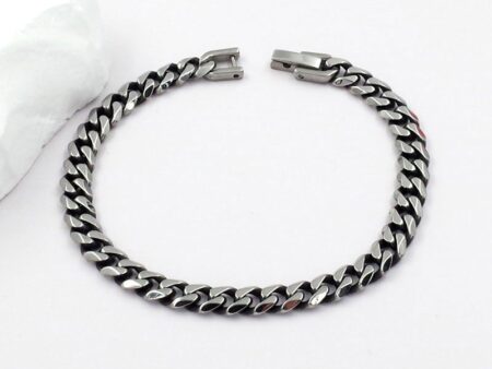 Pulsera plateada19cm eslabón 6cm