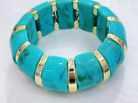 Brazalete expandible resina turquesa
