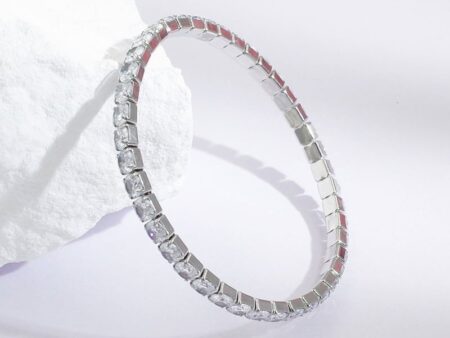 Brazalete plateado expandible pedrería 4mm