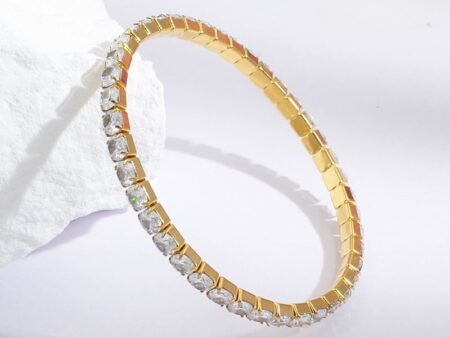 Brazalete dorado expandible pedrería 4mm