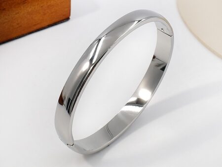 Brazalete plateado 6cm grosor 8mm