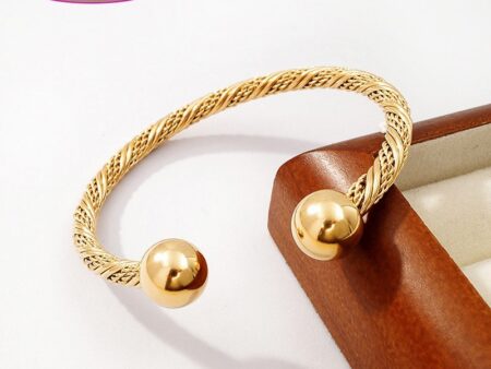 Brazalete dorado 6cm mesh entorchado