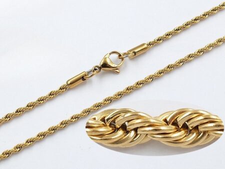 Cadena dorada entorchada 2mm*75cm