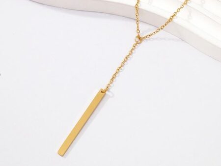 Collar dorado colgante vertical