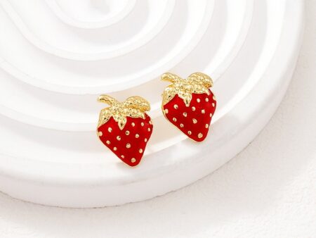 Aretes dorados 1.8cm Fresita