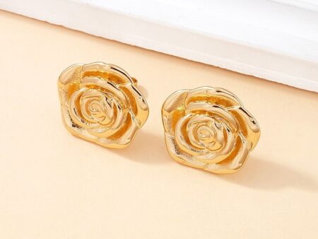 Aretes dorados 1.8cm rosa