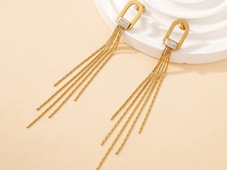 Aretes dorados 9cm cadenas colgantes