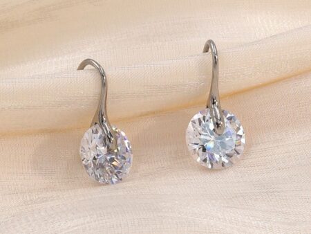 Aretes plateado circonia 1cm
