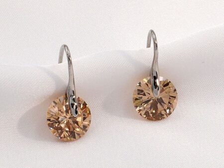 Aretes plateado circonia ivory 1cm