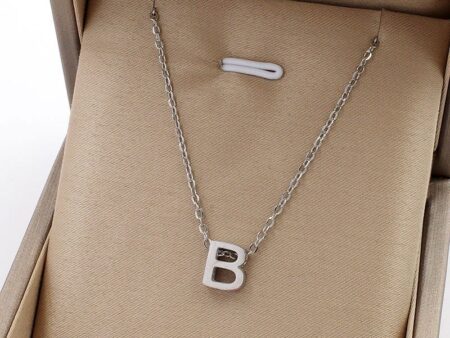 Collar plateado dije inicial B 8mm