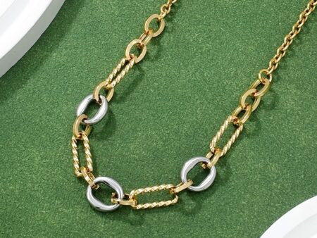 Collar dorados eslabones 2 tonos