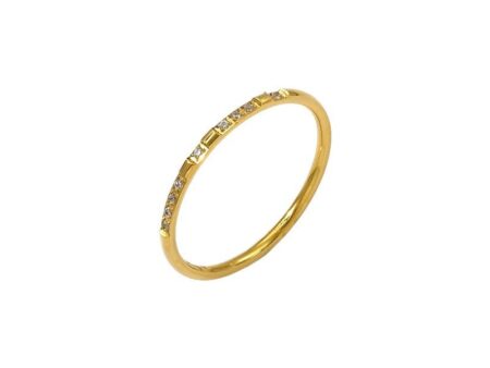 Anillo dorado 1mm circonitas