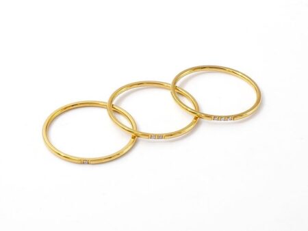 Set de 3 anillos delgados c/circonitas
