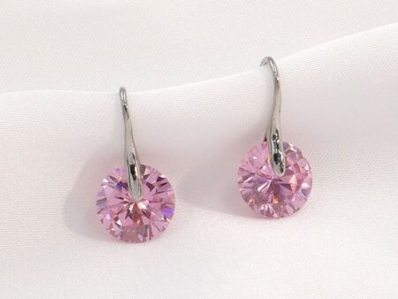 Set plateado aretes y anillo piedra rosa #6