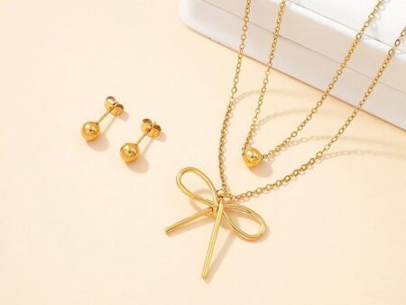 Set dorado Collar y Brazalete Moña