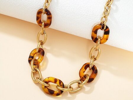 Set dorado Collar y Aretes Animal Print