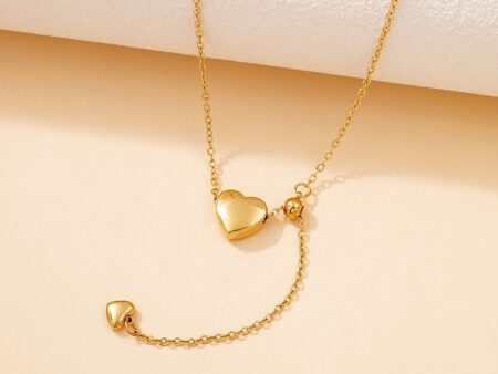 Set dorado collar y pulsera dije corazón