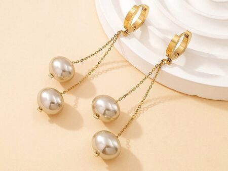 Set dorado Collar y Aretes Perlas grises