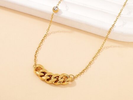 Collar dorado 47cm eslabones al centro