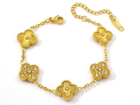 Pulsera dorada Alhambras c/pedrería