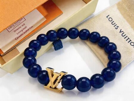 Pulsera elástica piedras naturales azules "LV"