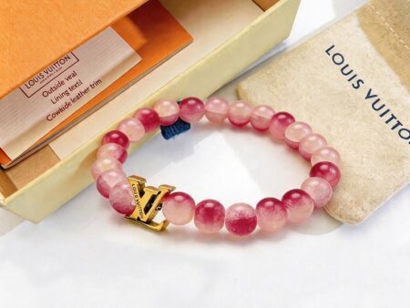 Pulsera elástica piedras naturales veteadas "LV"