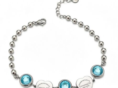 Pulsera plateada Charms celeste y corazón T_F:anY