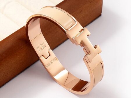 Brazalete rose gold 58*14mm beige diseño H
