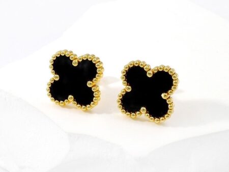 Aretes 1.5cm Alhambra negra diseño LV