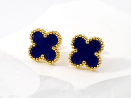Aretes 1.5cm Alhambra azul diseño LV
