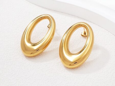 Aretes dorados ovalados 3.7cm