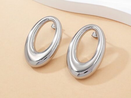 Aretes plateados ovalados 3.7cm