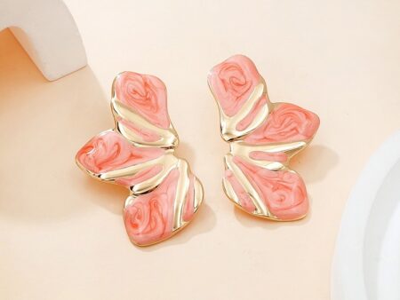 Aretes 4.7cm diseño flor peach
