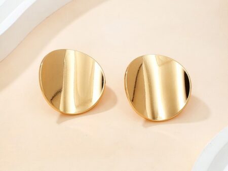 Aretes dorados 3cm círculo ondulado