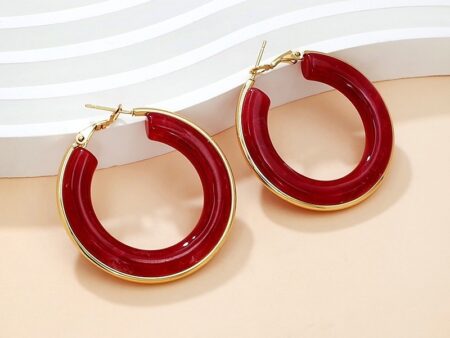 Argollas 4.cm resina vino tinto