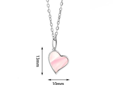 Collar plateado dije corazón nácar