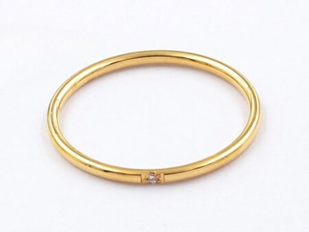 Anillo dorado 1mm circonia al centro