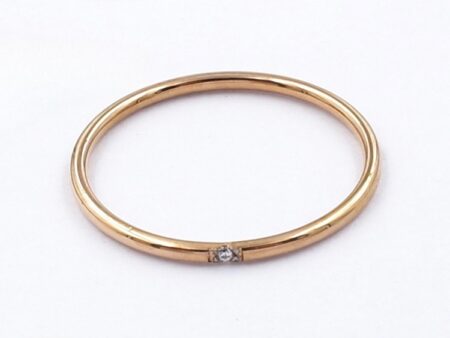 Anillo rose gold 1mm circonia al centro