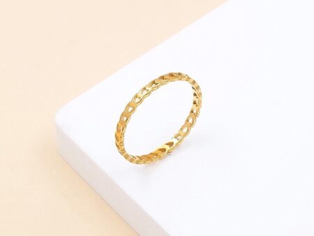 Anillo dorado 1mm diseño cadena