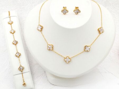 Set dorado Collar y pulsera 5 Alhambras nácar