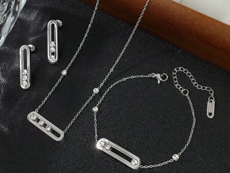 Set plateado 3 piezas "Diseño Mssika"