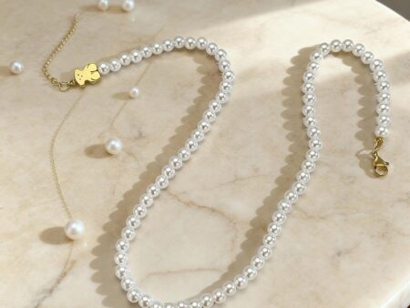Set collar perlas dije y aretes Osito T