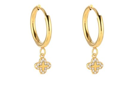 Set dorado Argollas y Collar mini Charm Alhambra