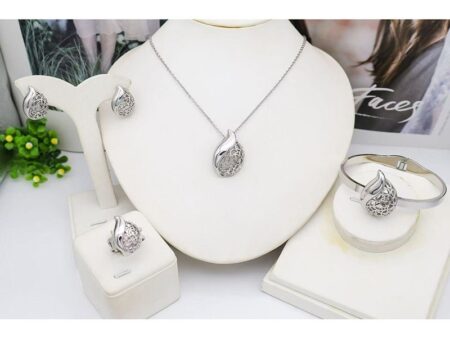 Set plateado 4 piezas gota vintage