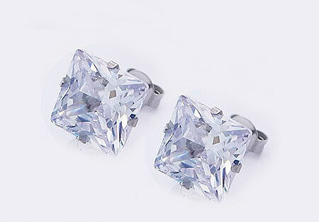 Aretes circonia cuadrada pequeña 5mm