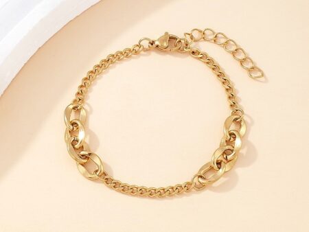 Pulsera dorada combinación eslabones