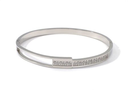 Brazalete plateado c/pedrería